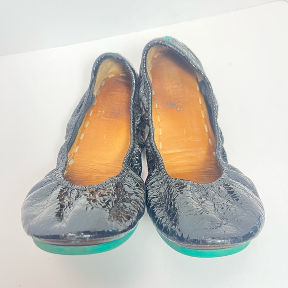 Tieks Obsidian Black Croc Patent Style Flat Ballet Shoe Womens Size 9 - Picture 2 of 16
